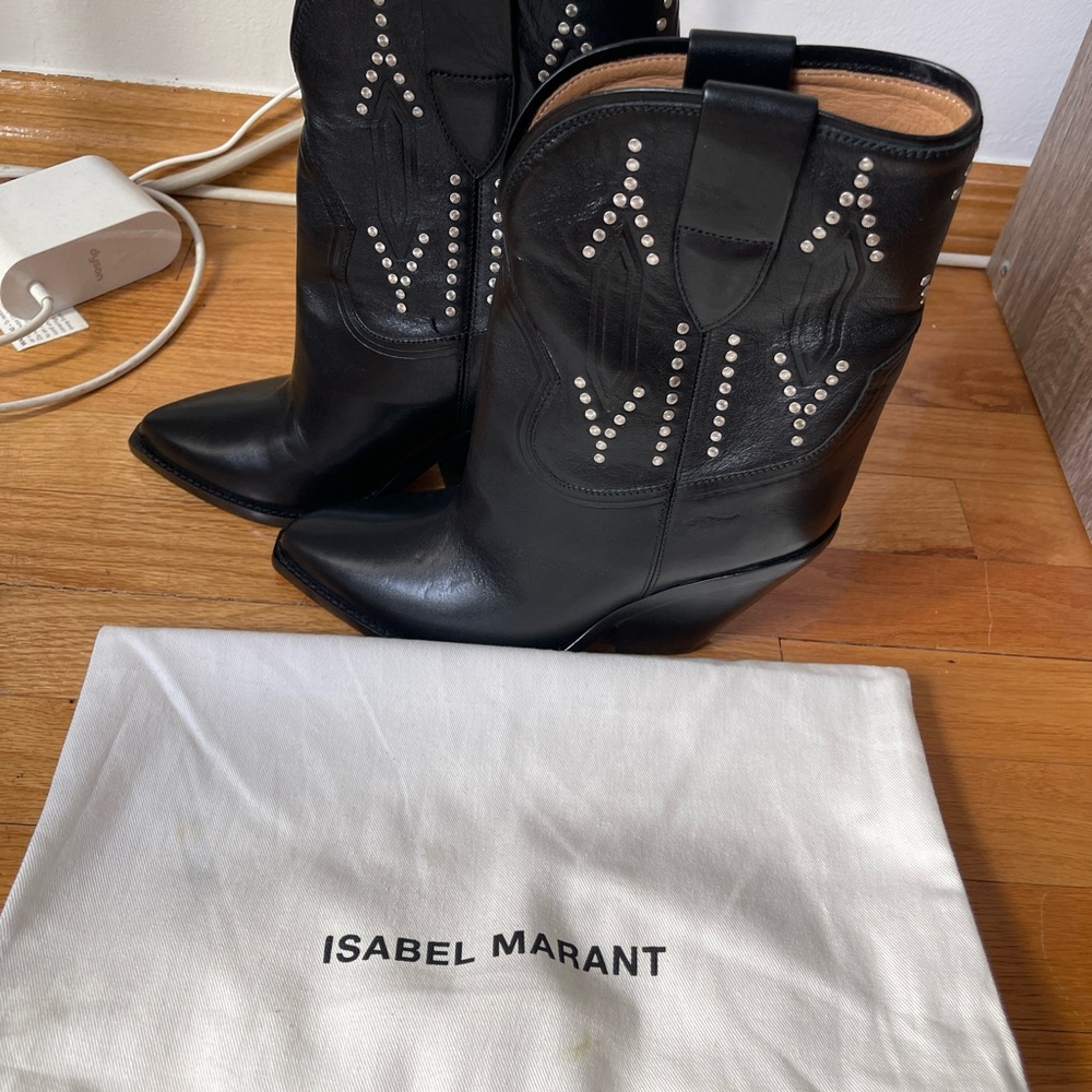 BNWT Isabel Marant Black Leather Leyane Studded Boots